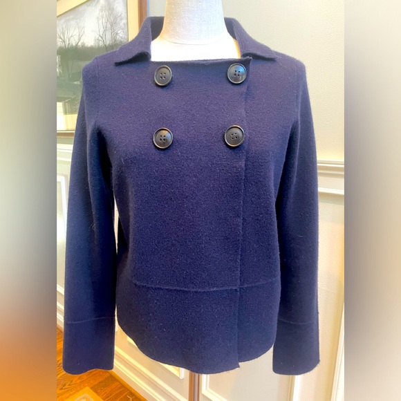 J Crew Collection navy cashmere cardigan - Picture 1 of 6